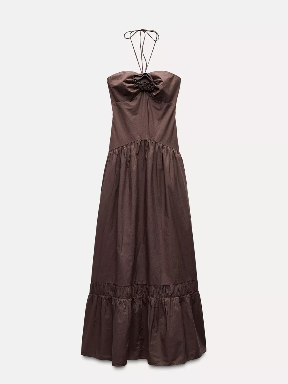 Zara Poplin Dress with Textured Flower